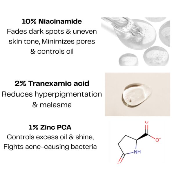 Niacinamide Serum (Niacinamide 10% + Zinc PCA 1% + Tranexamic  Acid 2%) - Image 4
